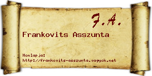 Frankovits Asszunta névjegykártya
